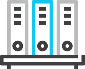 files shelf flat line web icon concept