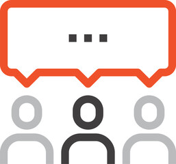 message bubble flat line web icon concept