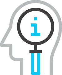 information search flat line web icon concept