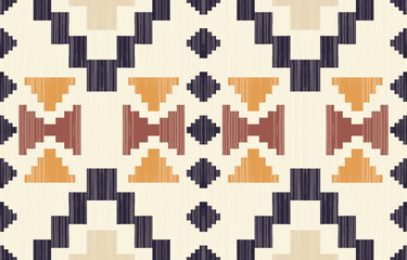 Fototapeta premium Geometric ethnic pattern seamless, Native American ethnic design, Southwestern decor design for background ,curtain, carpet, wallpaper, clothing, wrapping, Batik, vector illustration.