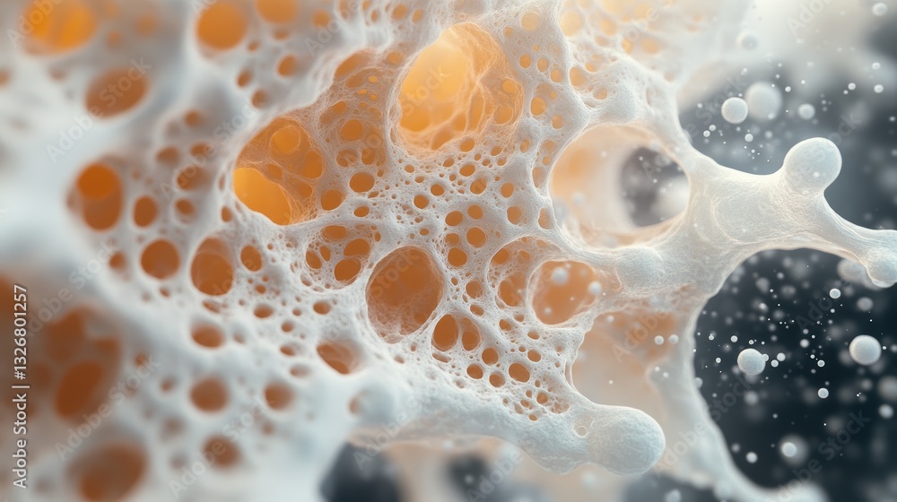 Aufkleber high clarity closeup microscope shot of mutated virus particles with unique shape and intricate text