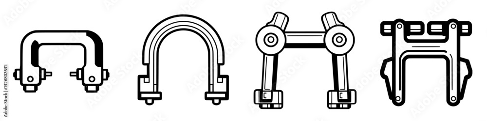 Poster different types of mechanical brackets designed for various applications and structural support in e