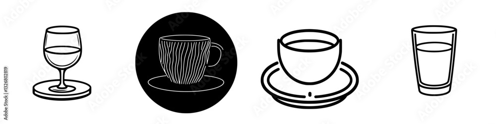 Poster various drink containers on a simple background showcasing beverage options for different occasions 