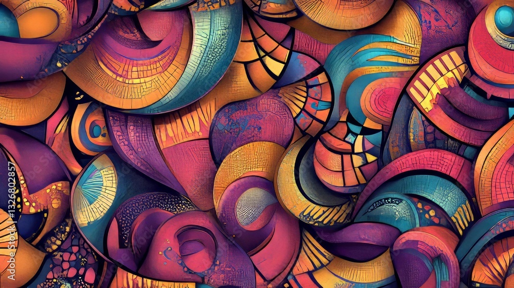Poster abstract colorful swirls artistic design pattern