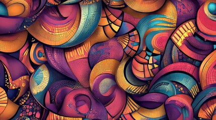 Abstract Colorful Swirls Artistic Design Pattern