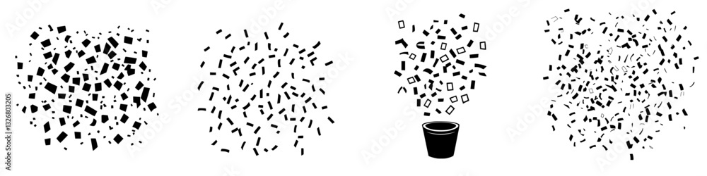 Poster dynamic array of geometric shapes appearing from a central pot creates an engaging visual effect in 