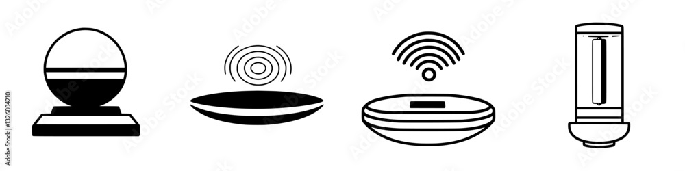 Poster unique designs of modern decorative objects displayed in minimalistic style highlight contemporary a