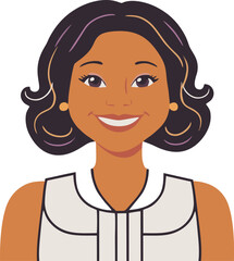 female cartoon character vector mascot illustration white background