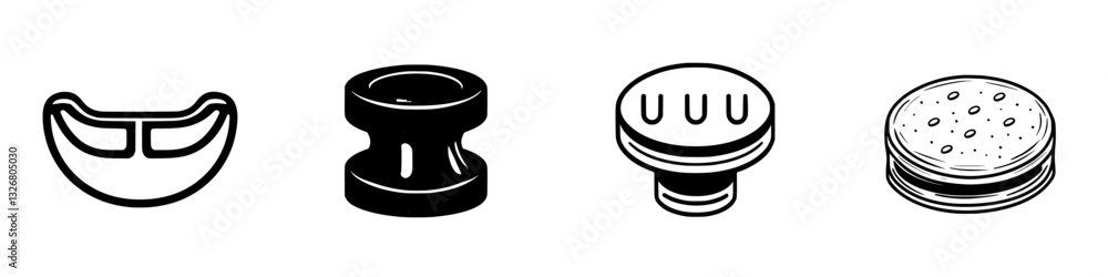Poster unique collection of minimalist line drawings depicting various objects on a white background showca