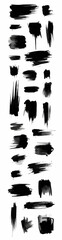 Black watercolor brush strokes on white background