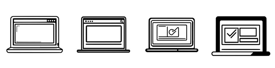 Different laptop designs showcasing various features and functions for digital activities