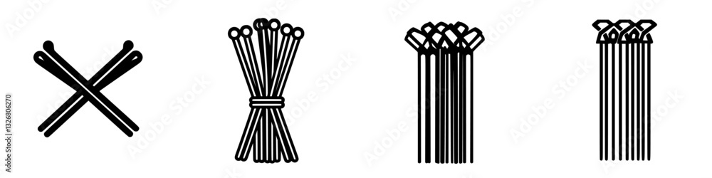 Poster creative arrangement of various types of matchsticks displayed in a minimalist style for artistic fo