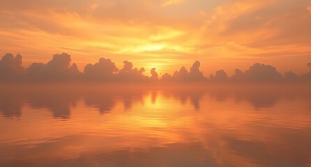 Fototapeta premium sunset over the river
