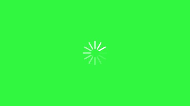 loading circle line animation on green screen background, footage loading icon suitable for download progress, load game data, buffering process, application interface