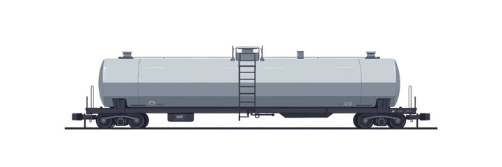 Gray Railroad Tank Car with Ladder Pixel Art Style