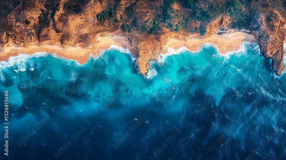 Poster Satellite technology captures detailed telemetry of coastal areas, analyzing shoreline changes and ocean conditions. This data aids in geospatial monitoring and environmental studies.