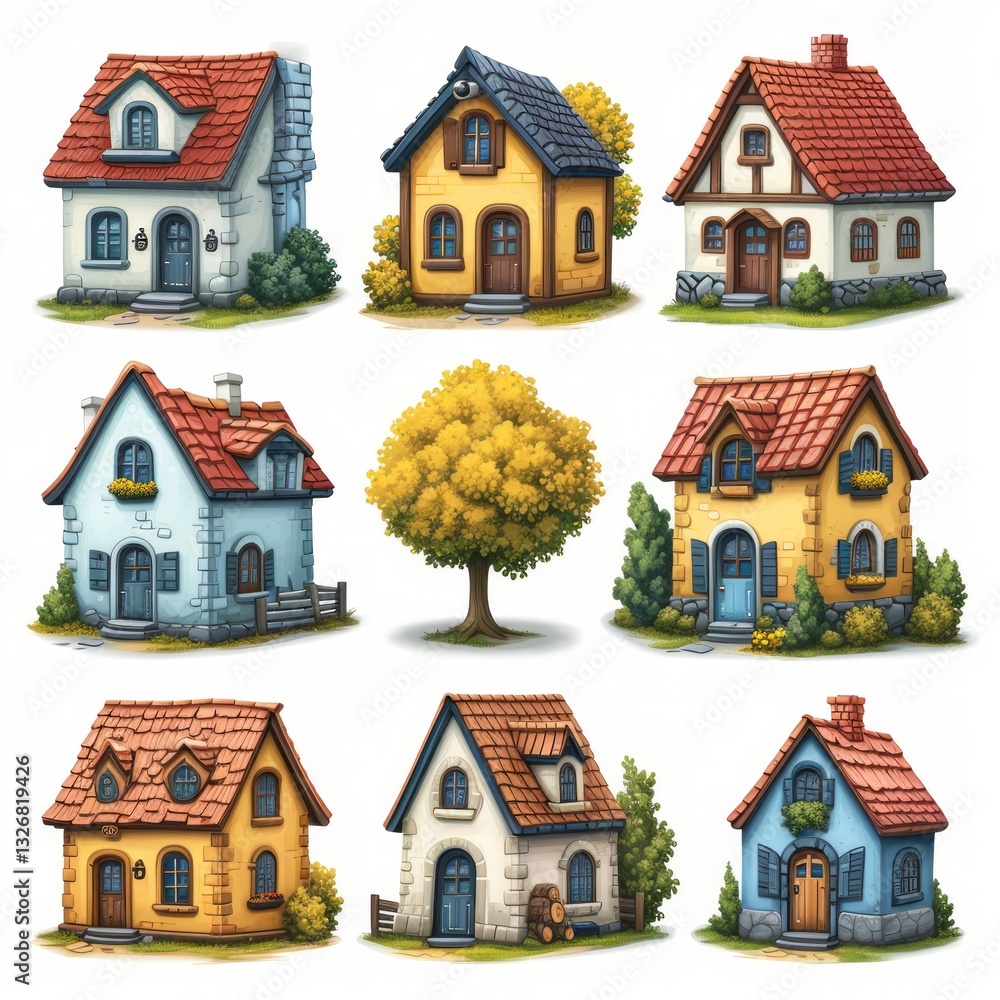 Poster icon of a detached house from a web icon set with clean lines