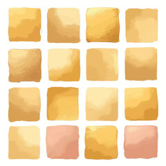 Watercolor Swatches in Varied Golden and Peach Tones