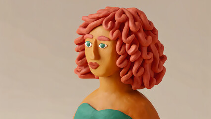 A woman with an impressive clay-type hair 