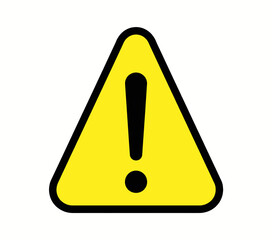 Yellow triangle hazard warning sign exclamation mark