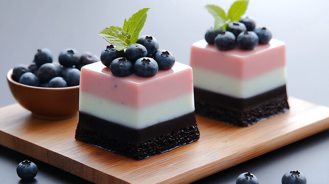 blueberry and chocolate parfait