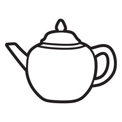 simple line art vector teapot facing left
