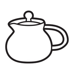 teapot simple line art facing left