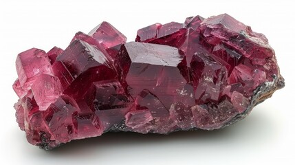 Isolated close-up of a piece of cinnabar on a clean white background
