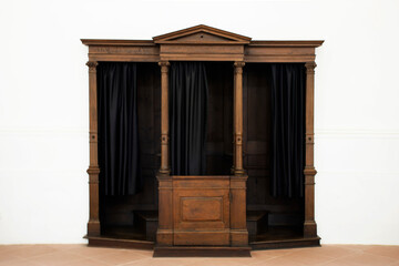 Confession of Sins room inside of Jesuitenkirche church at Heidelberg old town in...