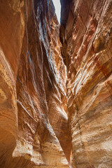 Petra Siq, canyon di accesso all'antica città di Petra. Giordania