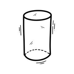 Hand Drawn Cylinder Illustration. Doodle Vector. Isolated on White Background - EPS 10 Vector