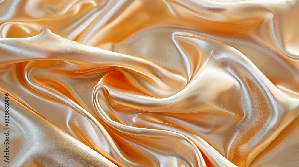 Poster luxurious golden color gradient abstract background with shiny shimmer curtain fabric texture