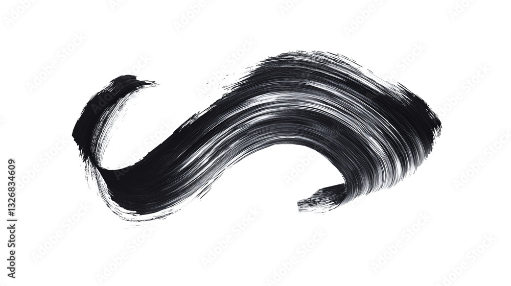 Aufkleber abstract grayscale paint stroke design element background texture art wave on transparent background