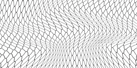 Curved net pattern. Seamless design for sportswear or equipment like soccer goals, volleyball nets, basketball hoops, hockey nets, and athletic gear. net vector illustration.