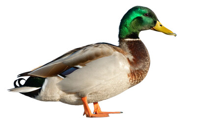 Obraz premium Ducks, fully, photography, natural light, isolated, white background or transparent background.