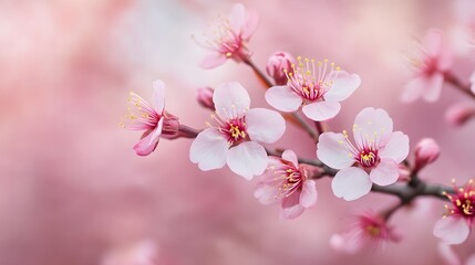 Naklejka premium cherry blossoms on a bokeh background