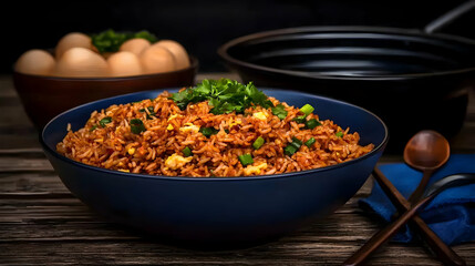 A Colorful Bowl of Rice with Additional Culinary Ingredients