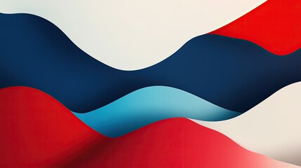 Naklejka premium Vibrant abstract background with blue, red, and purple hues, featuring simple shapes and light color palettes, high-resolution flat vector illustration.