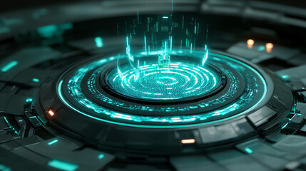 Futuristic digital technology interface.