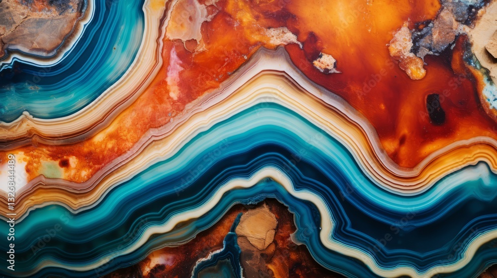 Aufkleber minimalistic and clean colorful agate texture with detailed patterns and intricate lines