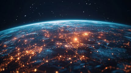 Global business network with glowing nodes and lines, symbolizing modern corporate connectivity and innovationGlobal business network with glowing nodes and lines, symbolizing modern corporate connect
