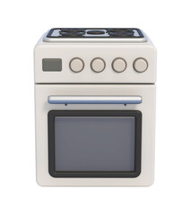 Cartoon oven isolated on transparent background. 3D illustration