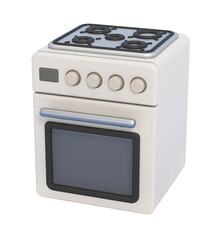 Obraz premium Cartoon oven isolated on transparent background. 3D illustration