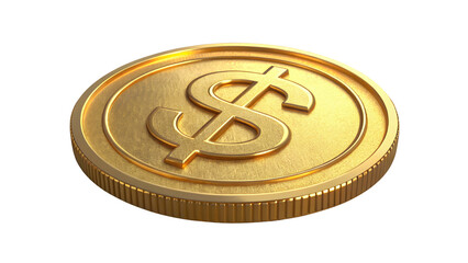 Shiny Golden Coin with Dollar Sign Finance Currency Wealth Money Business
