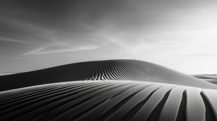 Black and white desert dune landscape