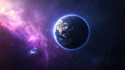 Obraz premium Earth in Cosmic Nebula