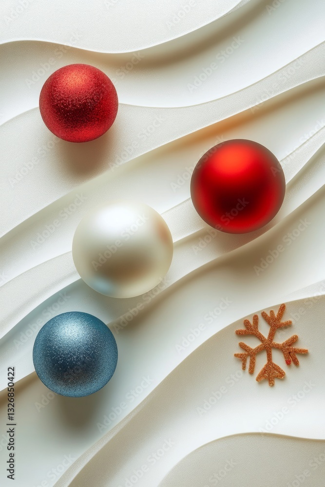 Poster minimalistic three dimensional christmas background with clean lines and neutral colors