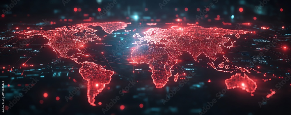 Poster global network connection map