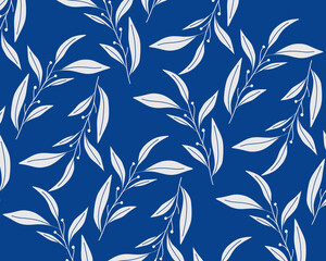 Plant leaf spring botanical garden pattern print wall art background illustration vector layout textile design editable