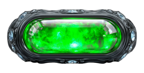 Shiny three-dimensional gem button interface design with a futuristic look